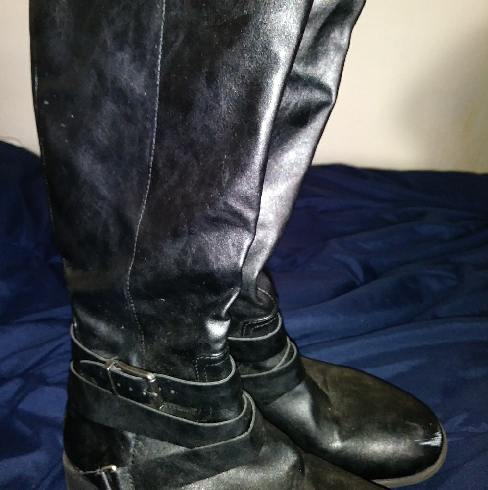 Black below knee boots